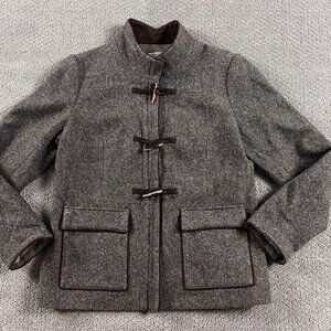 Orvis Tweed Wool Toggle Jacket Women's Medium Brown